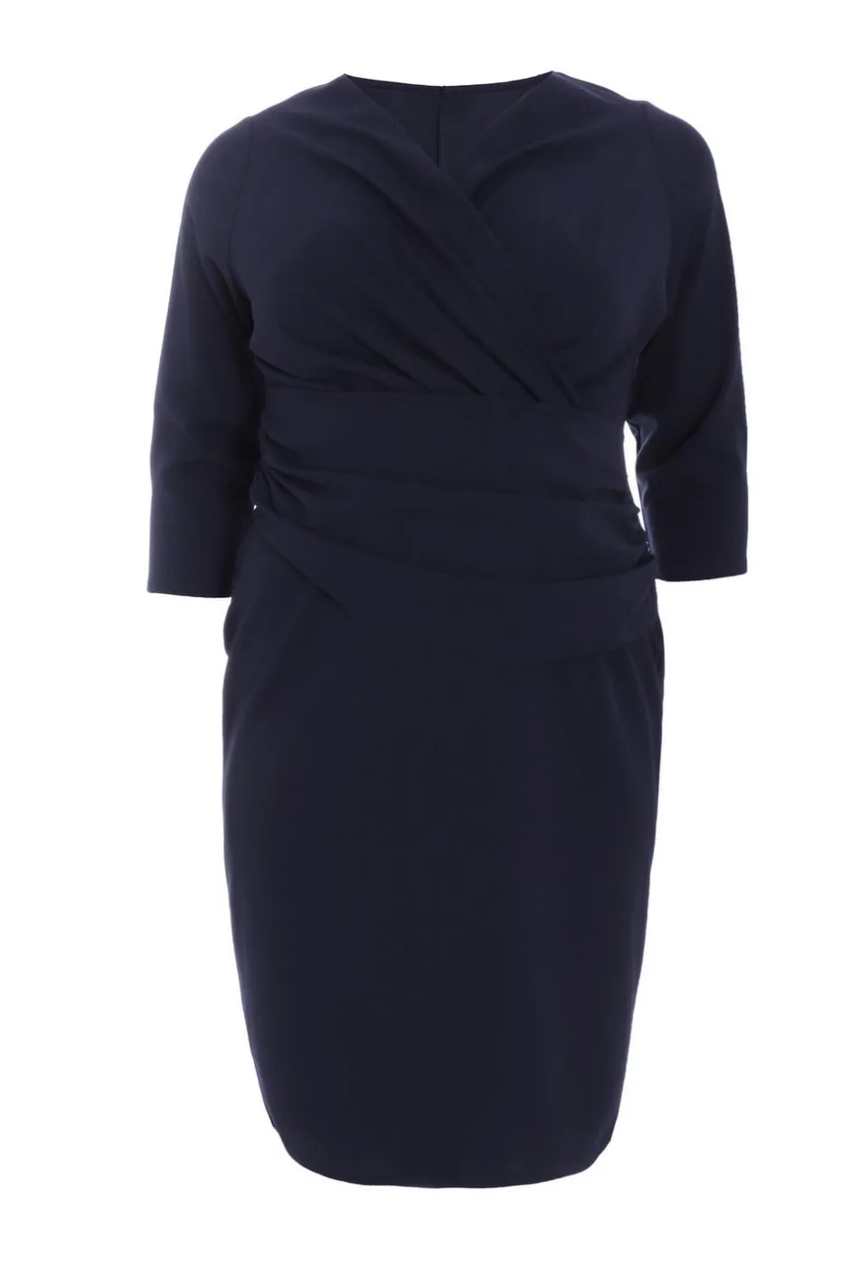 Quiz Curve Navy Scuba Midi Dress
