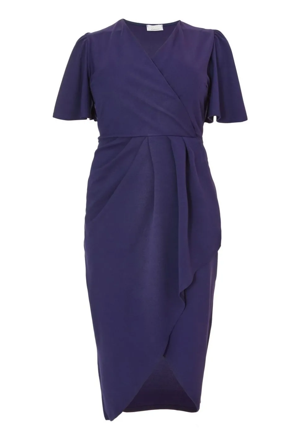 Quiz Curve Navy Wrap Midi Dress Online