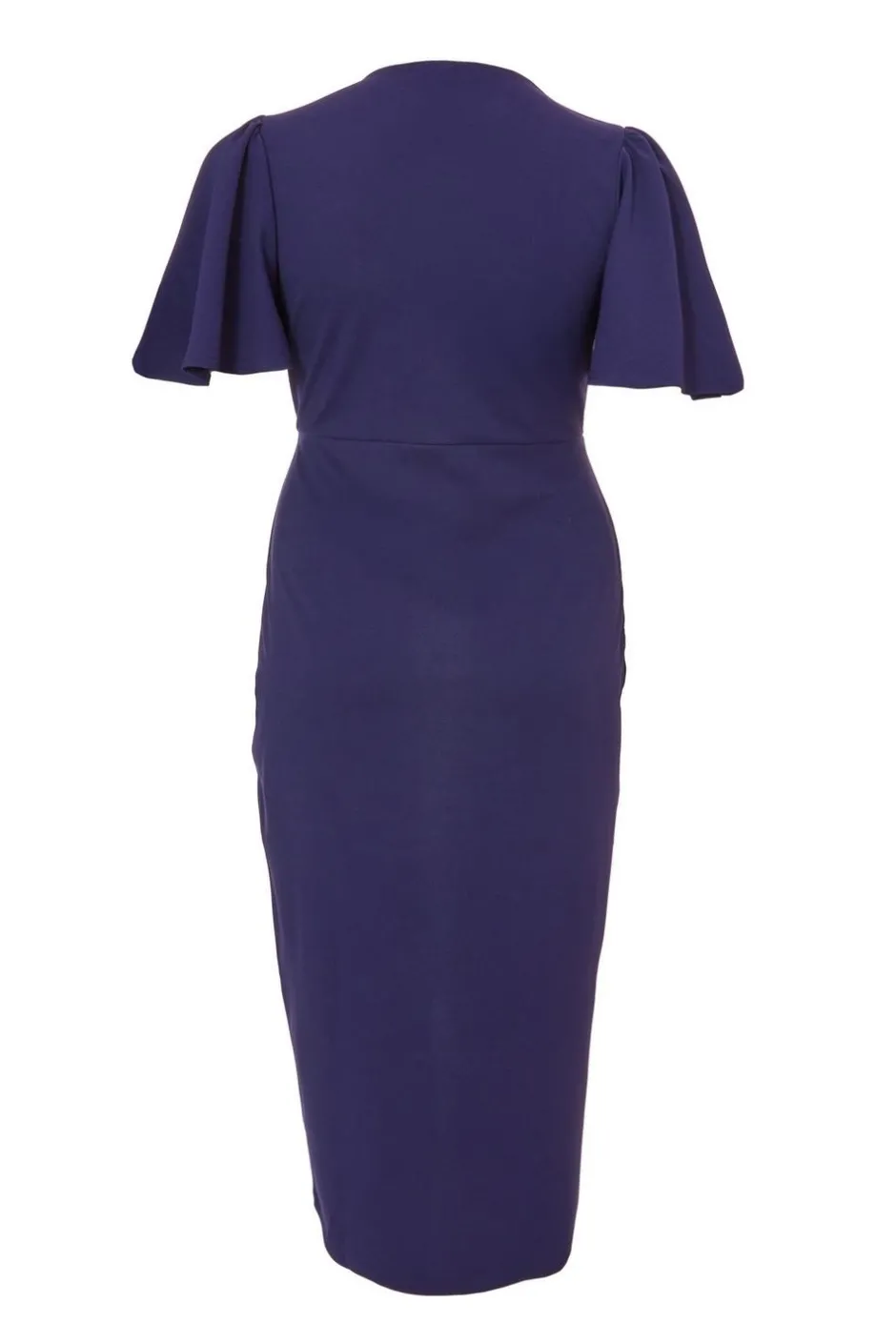Quiz Curve Navy Wrap Midi Dress Online