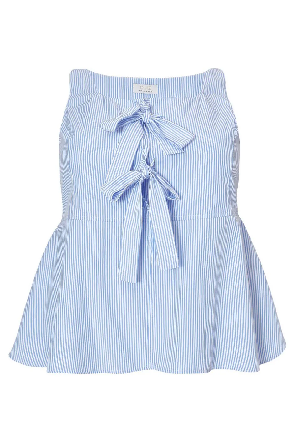 Quiz Curve Pale Blue Striped Top New
