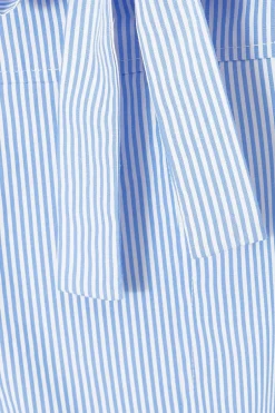 Quiz Curve Pale Blue Striped Top New
