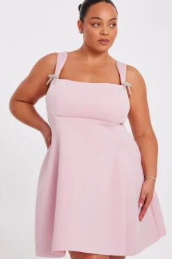 Quiz Curve Pink A-Line Mini Dress Clearance