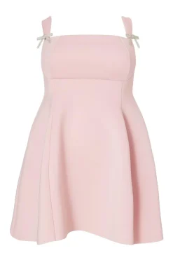 Quiz Curve Pink A-Line Mini Dress Clearance