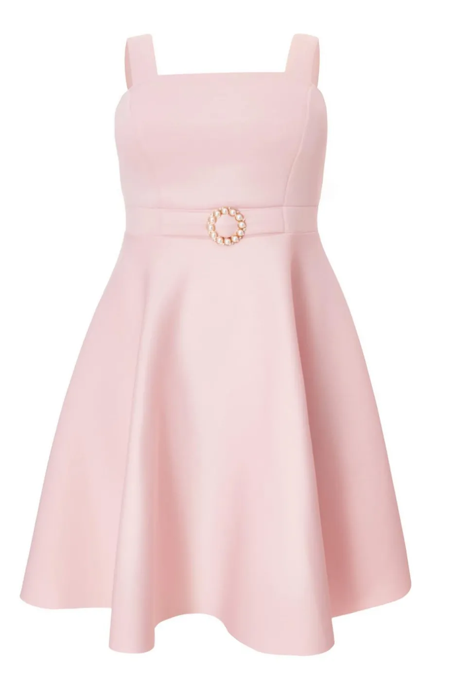 Quiz Curve Pink Belted Skater Dress Clearance