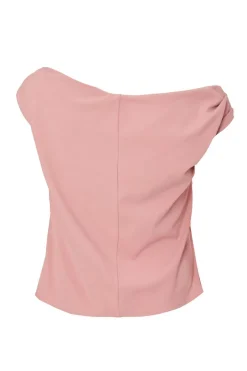 Quiz Curve Drape Neck Top Pink Hot