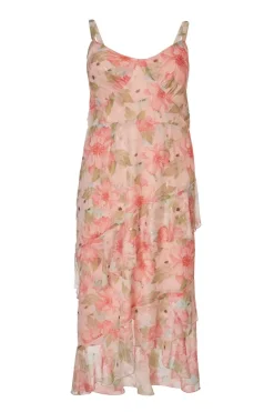 Quiz Curve Pink Floral Chiffon Midaxi Dress Online