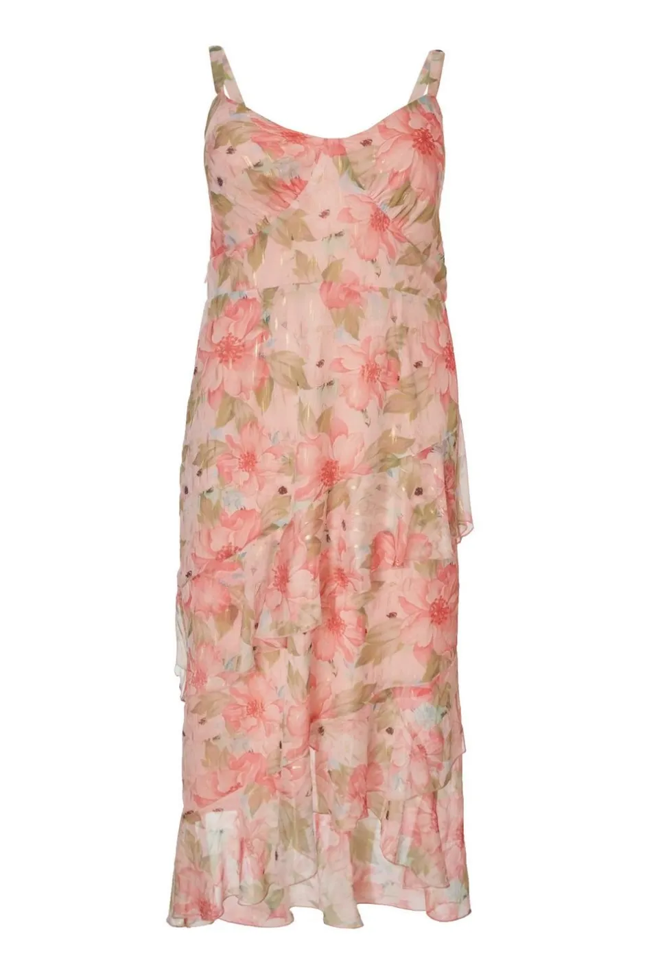 Quiz Curve Pink Floral Chiffon Midaxi Dress Online