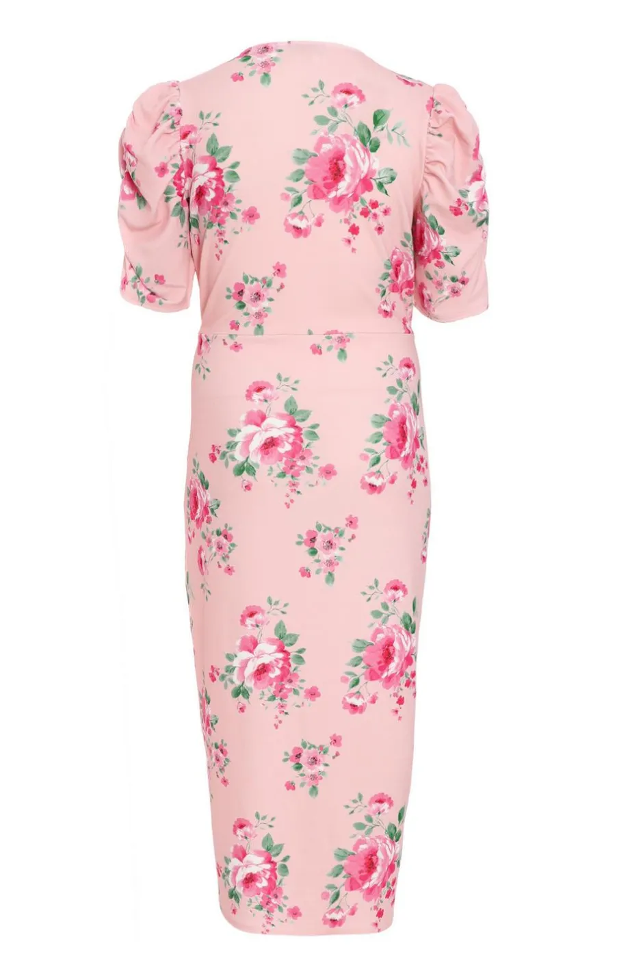 Quiz Curve Pink Floral Wrap Midaxi Dress Best