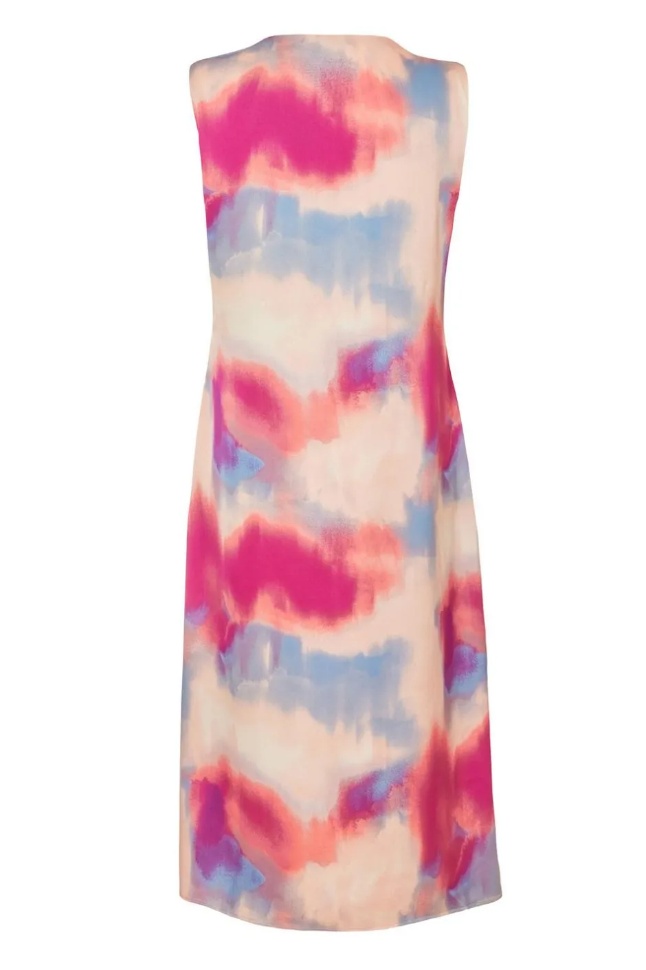 Quiz Curve Pink Satin Tie Dye Midi Dress Hot