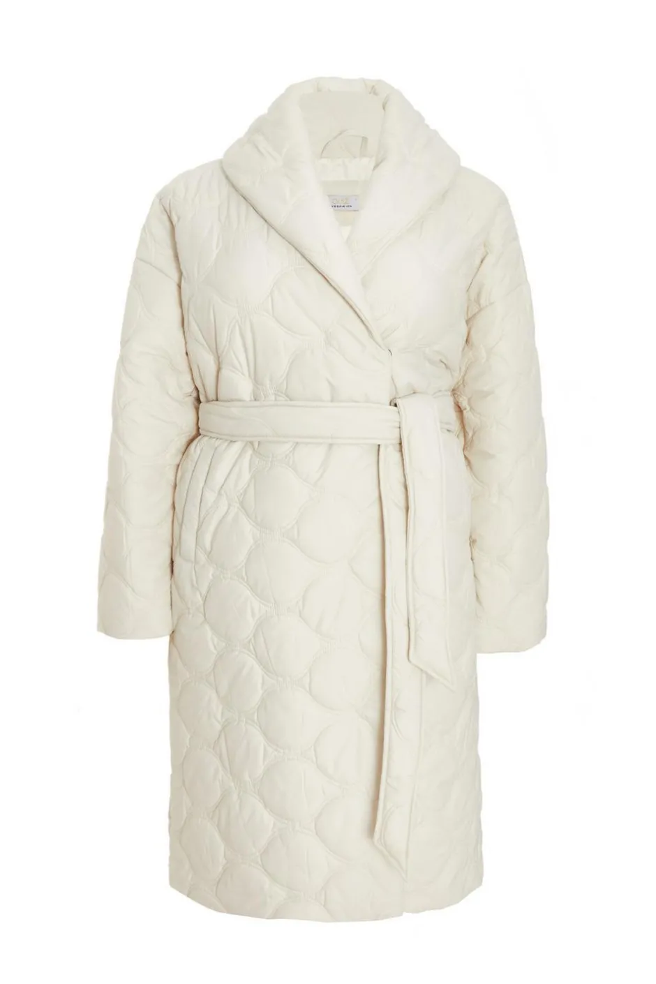 Quiz Curve Quilted Wrap Coat Hot