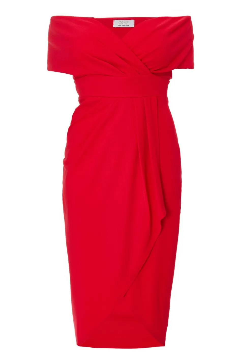 Quiz Curve Bardot Midi Dress Red Best