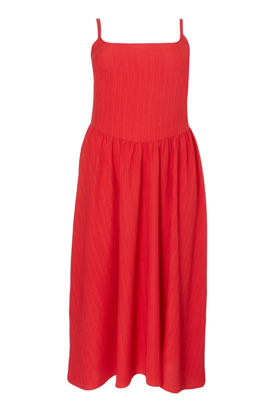 Quiz Curve Drop Waist Midaxi Dress Red Clearance