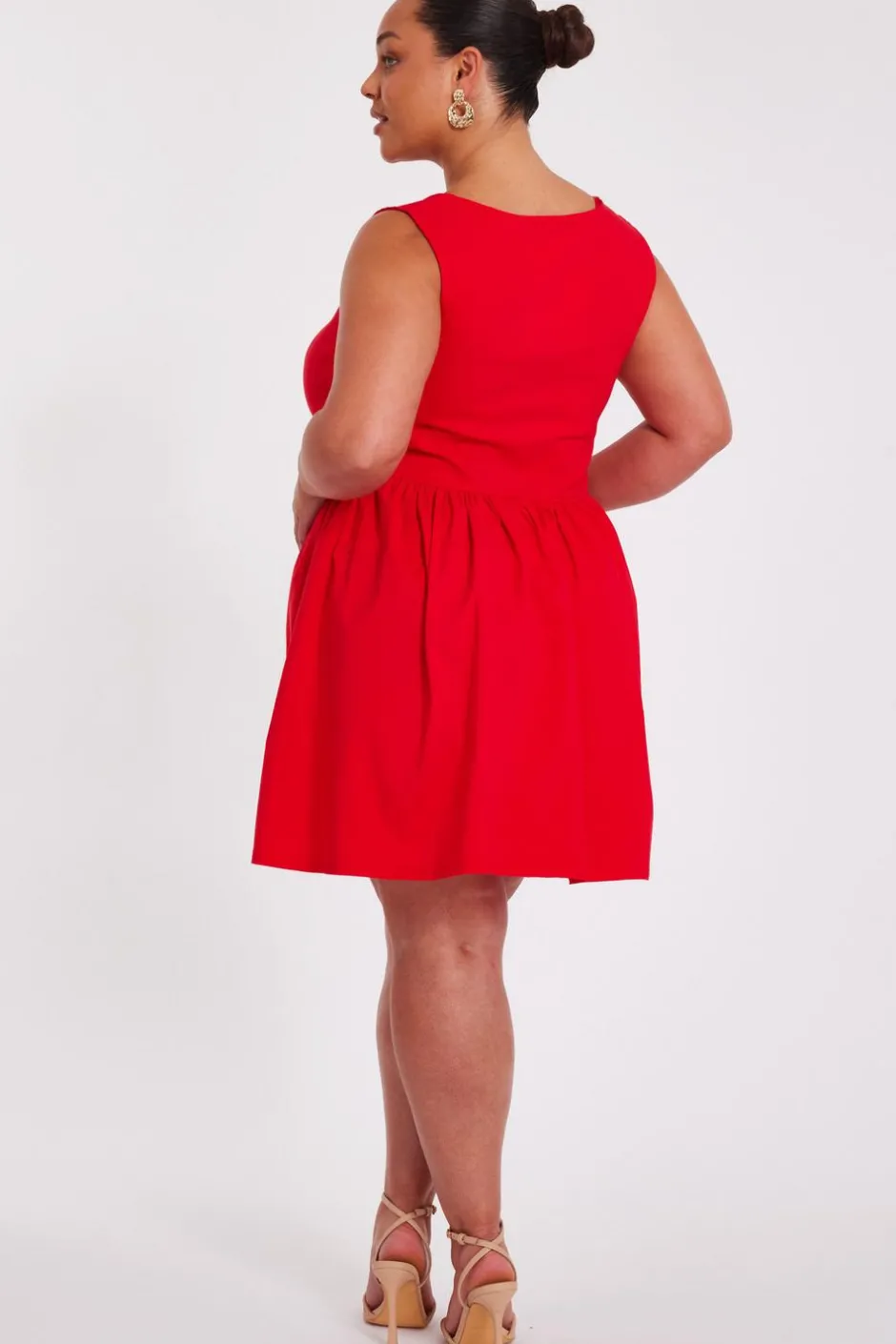 Quiz Curve Drop Waist Mini Dress Red Online