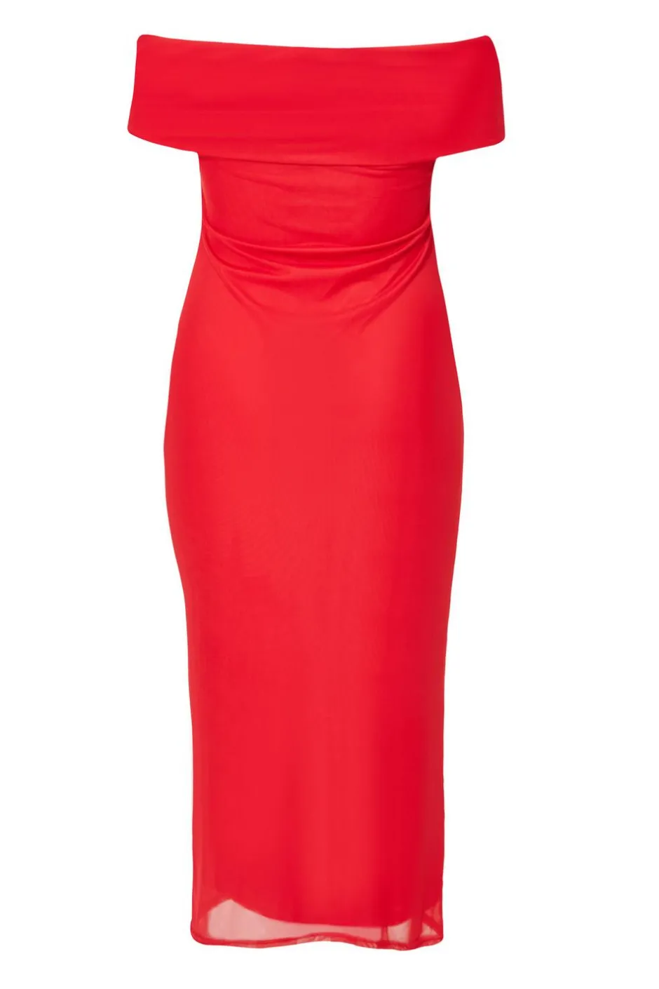 Quiz Curve Red Floral Bardot Midaxi Dress Outlet