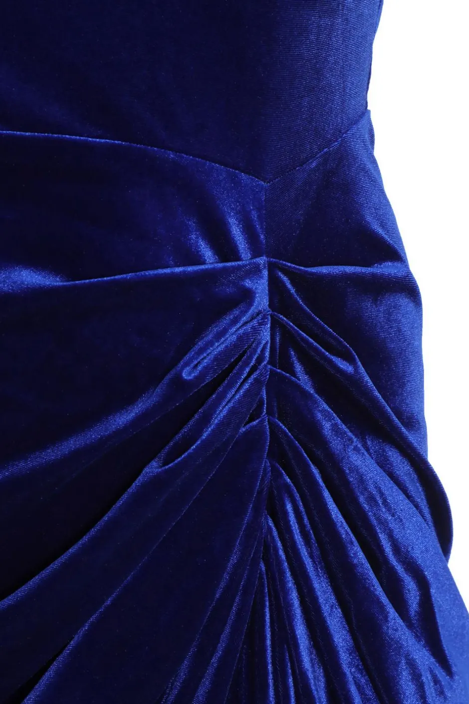 Quiz Curve Velvet Ruched Midi Dress Royal Blue