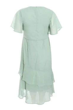 Quiz Curve Chiffon Midaxi Dress Sage