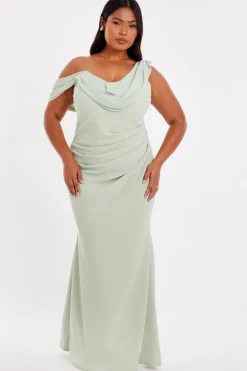 Quiz Curve Sage Drop Sleeve Maxi Dress Best