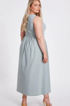 Quiz Curve Sage Drop Waist Midaxi Dress Discount