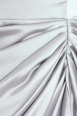 Quiz Curve Silver Satin Bardot Midi Dress Best