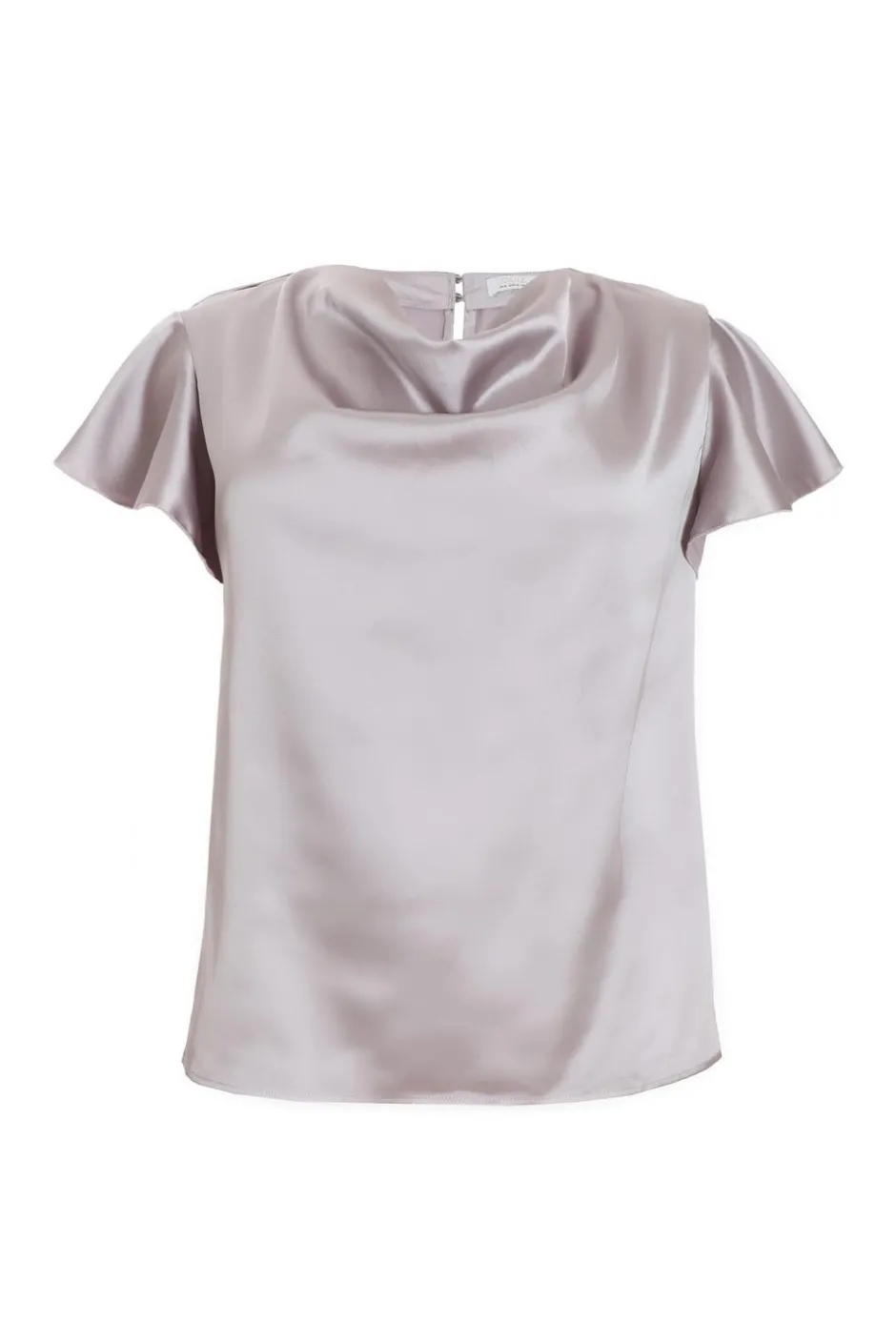Quiz Curve Silver Satin Cowl Neck Top Outlet