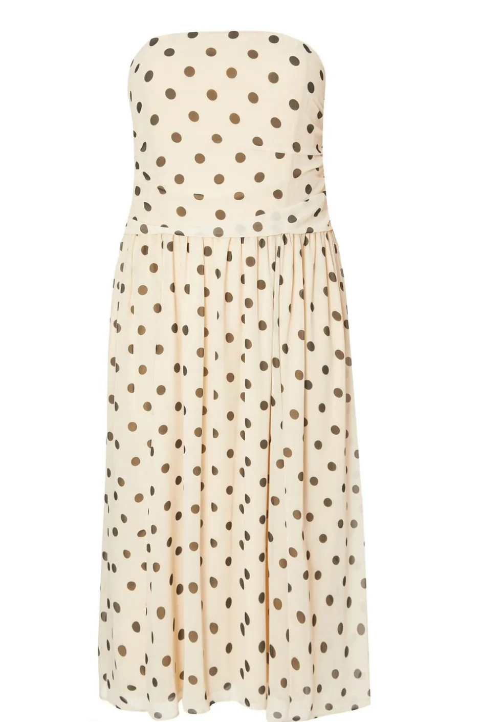 Quiz Curve Stone Chiffon Polka Dot Midi Dress Clearance