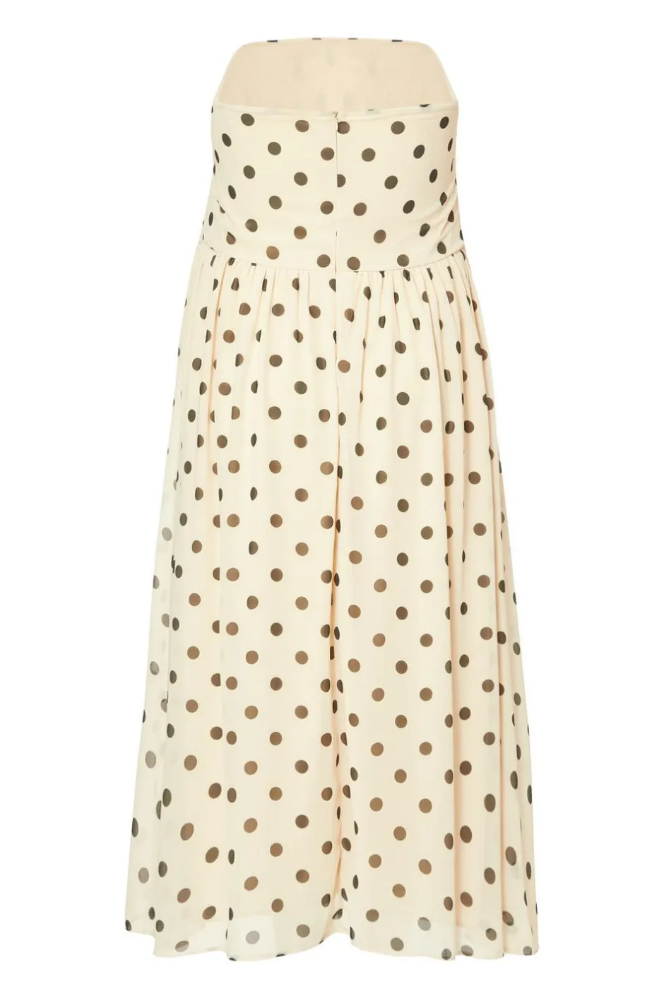 Quiz Curve Stone Chiffon Polka Dot Midi Dress Clearance