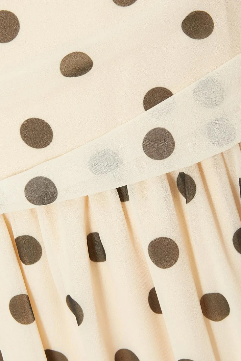 Quiz Curve Stone Chiffon Polka Dot Midi Dress Clearance