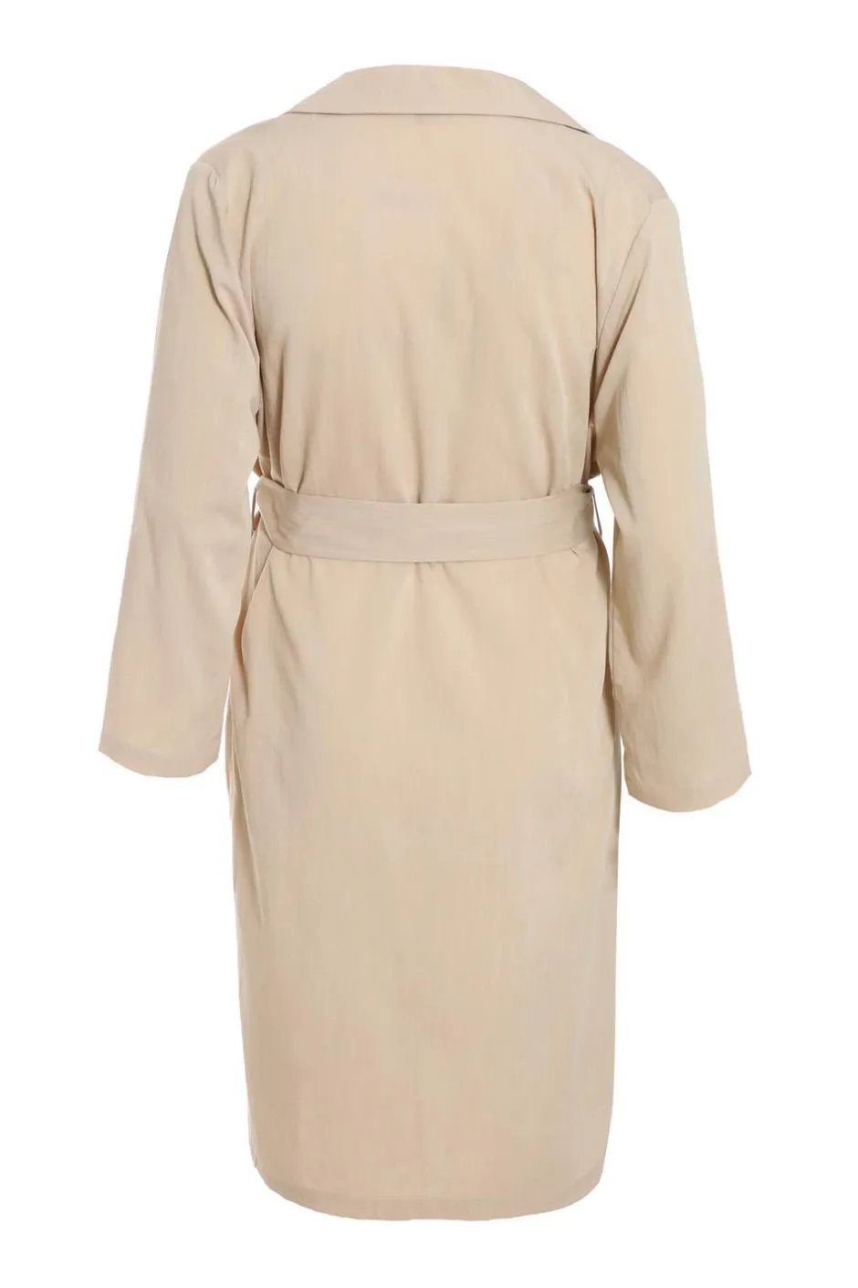 Quiz Curve Stone Linen Look Trench Jacket Outlet
