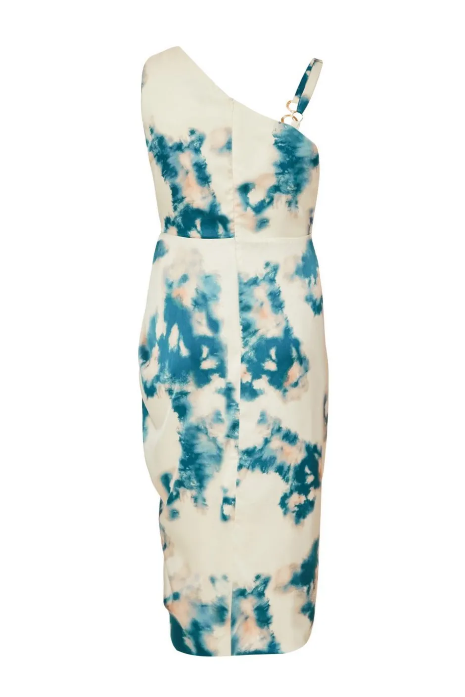 Quiz Curve Teal Marble Print Midi Dress Outlet