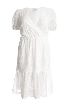 Quiz Curve White Embroidered Wrap Midi Dress Discount