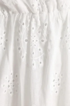 Quiz Curve White Embroidered Wrap Midi Dress Discount