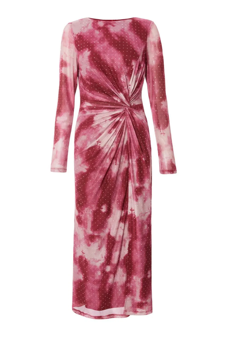 Quiz Dark Pink Marble Print Midaxi Dress