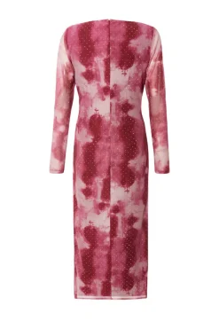 Quiz Dark Pink Marble Print Midaxi Dress