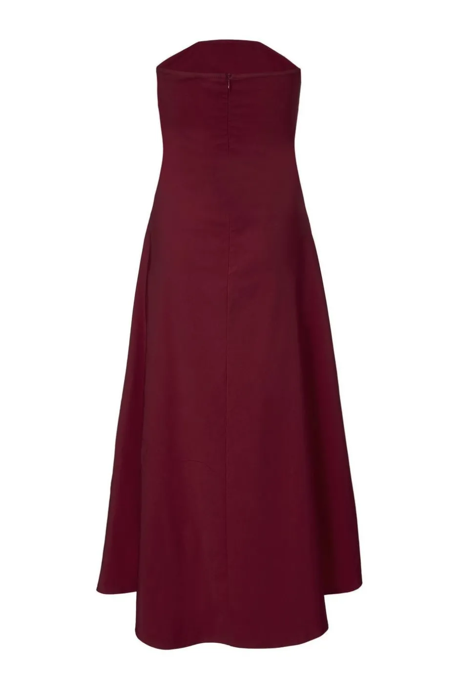 Quiz Dark Red Bandeau Midi Dress Berry