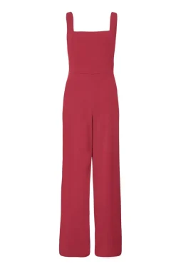 Quiz Dark Red Bow Back Jumpsuit Berry Discount