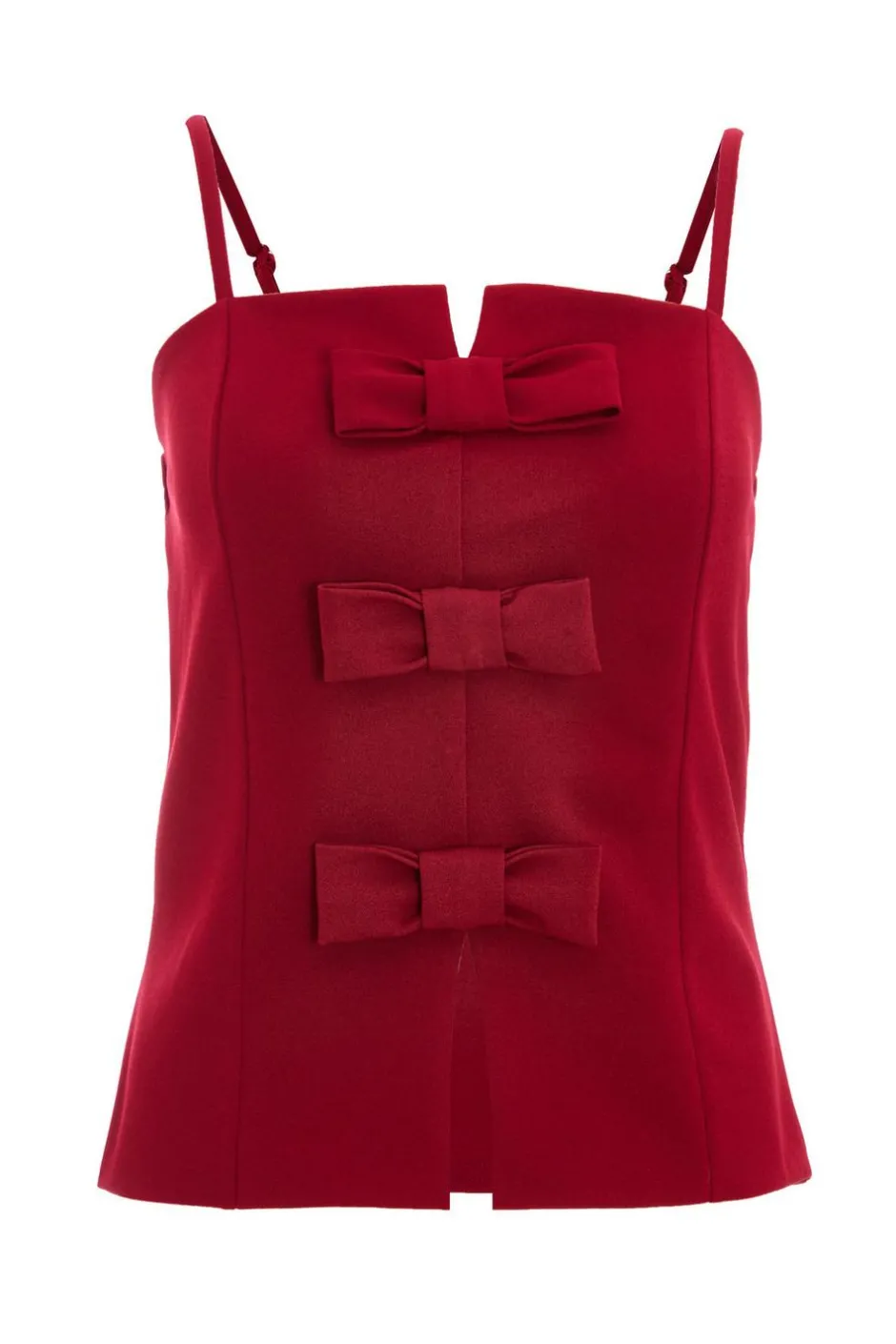 Quiz Dark Red Bow Front Top Berry