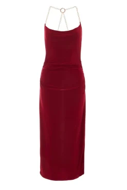 Quiz Dark Red Chain Strap Midaxi Dress Best