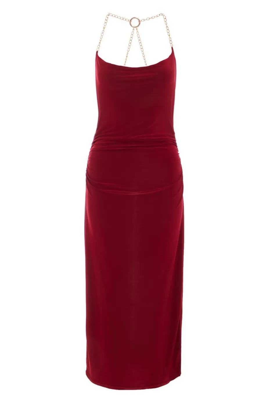 Quiz Dark Red Chain Strap Midaxi Dress Best
