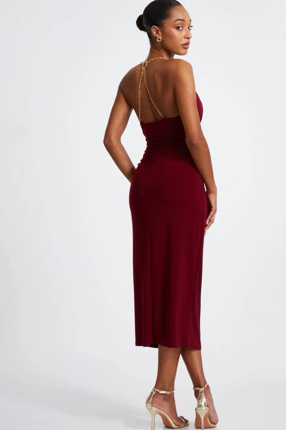 Quiz Dark Red Chain Strap Midaxi Dress Best
