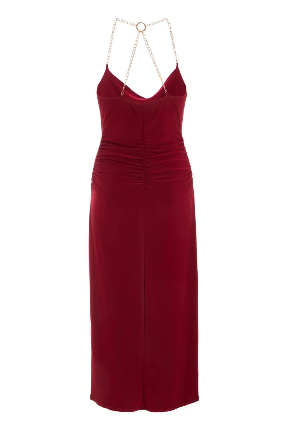 Quiz Dark Red Chain Strap Midaxi Dress Best