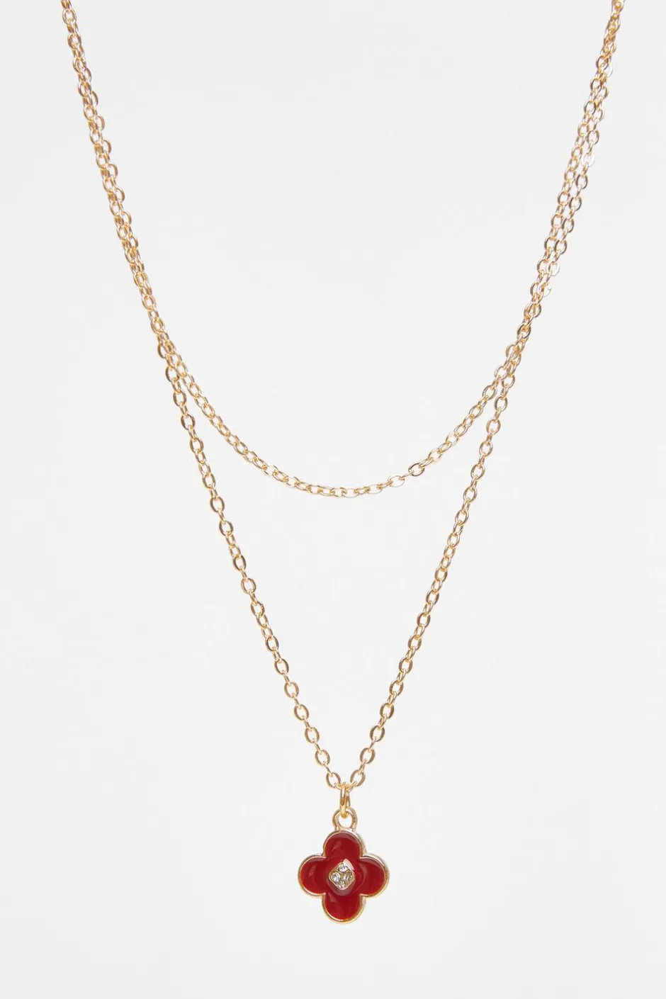 Quiz Dark Red Clover Jewellery Set Berry
