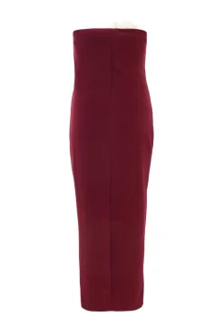 Quiz Dark Red Corsage Midaxi Dress Berry Online
