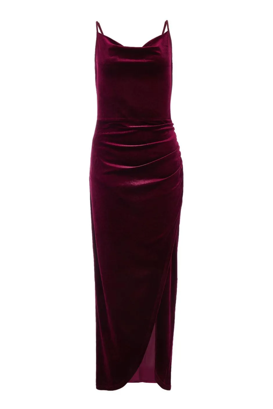 Quiz Dark Red Cowl Neck Midaxi Dress Hot