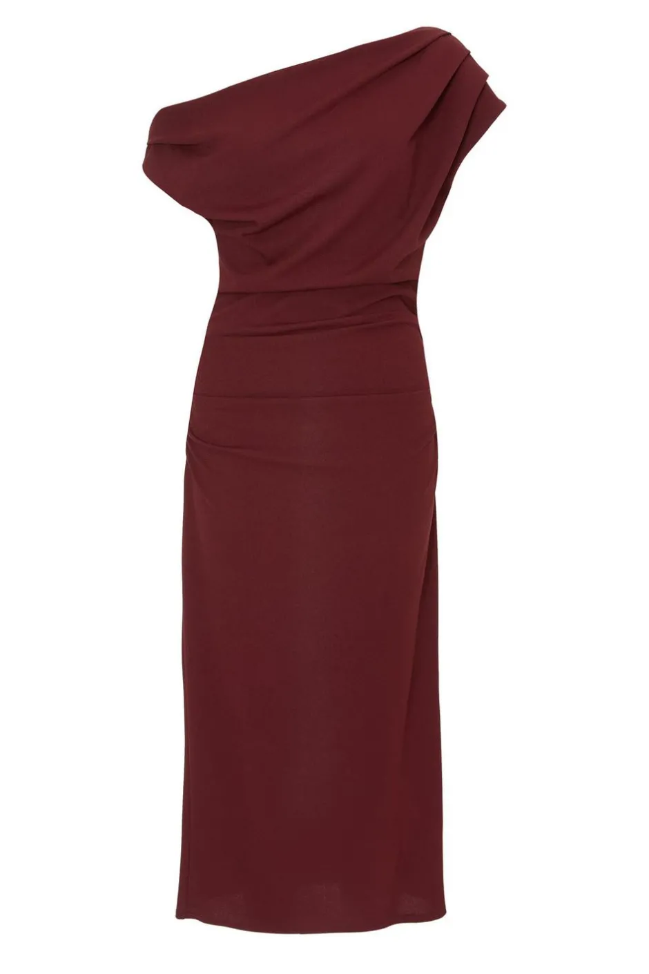 Quiz Dark Red Drop Shoulder Midi Dress Wine Online