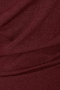 Quiz Dark Red Drop Shoulder Midi Dress Wine Online