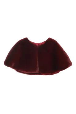 Quiz Dark Red Faux Fur Wrap Burgundy New