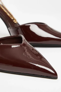 Quiz Dark Red Faux Leather Court Heels New