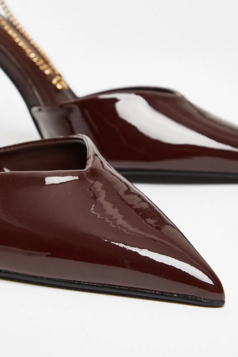 Quiz Dark Red Faux Leather Court Heels New