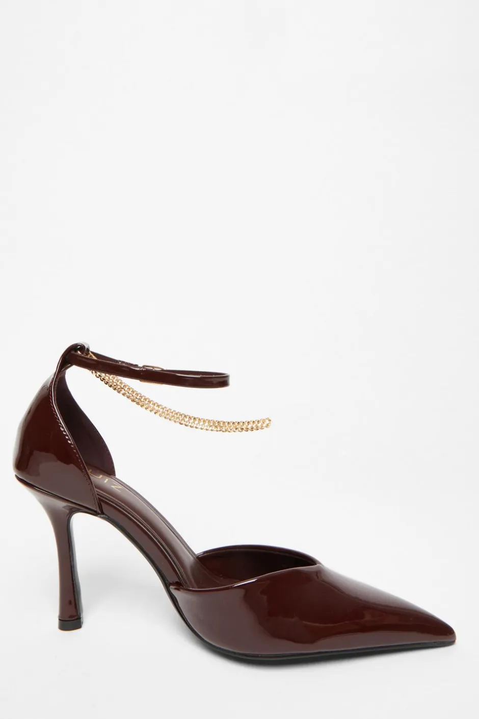 Quiz Dark Red Faux Leather Court Heels New