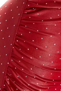 Quiz Dark Red Faux Leather Midaxi Dress Sale